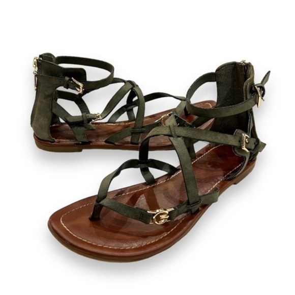G By Guess Carlyn Flat Strappy Green Sandals 8.5 - Picture 9 of 9